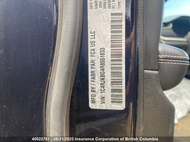 1C4RJKBG4R8551833 Jeep GRAND CHEROKEE L
