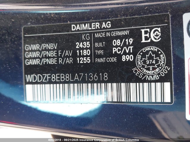 WDDZF8EB8LA713618 Mercedes-Benz m264