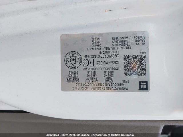 1GCWGAFPXJ1330949 Chevrolet lv1 - sidi, vvt, e85 max, iron