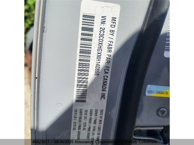 2C3CDXHGXNH140866 Dodge Charger