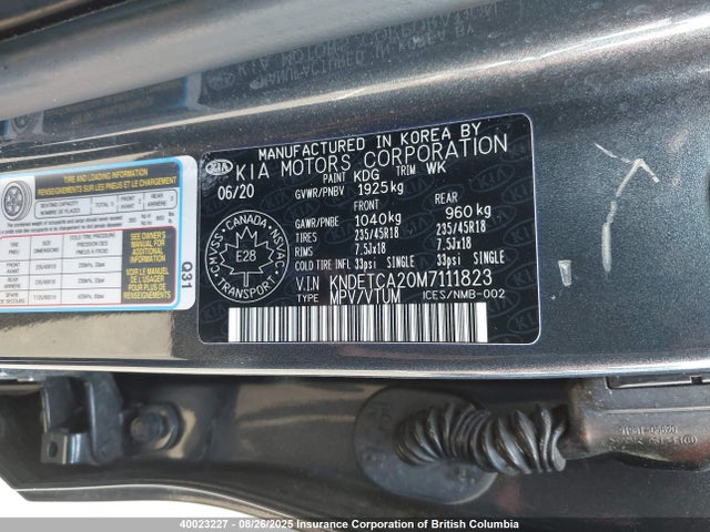 KIA gamma t-gdi 2021 KNDETCA20M7111823 Image 9