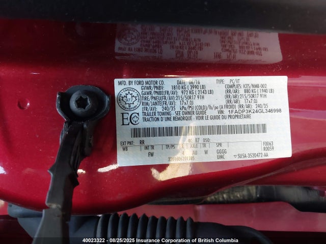 Ford 2016 2016 1FADP3K24GL346998 Image 9