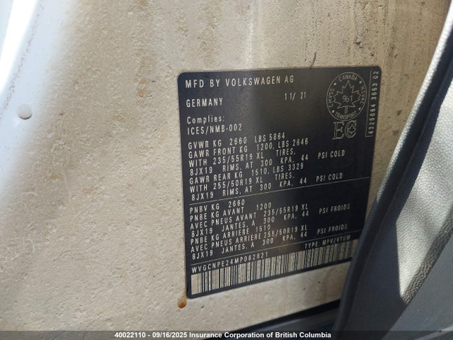 WVGCNPE24MP062821 Volkswagen 2021