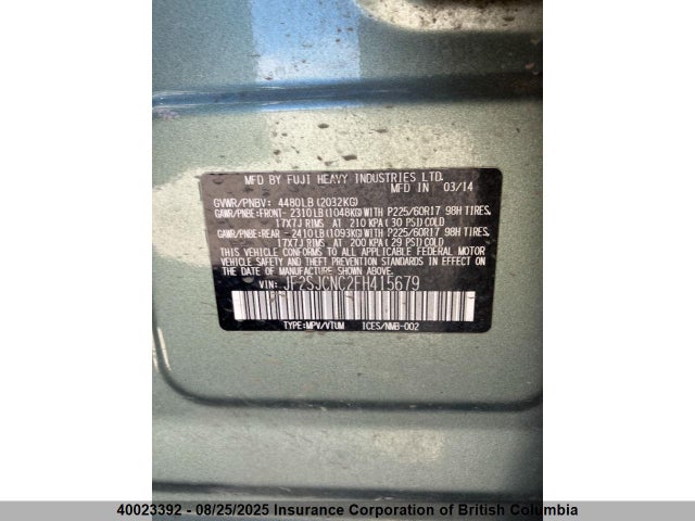 Subaru 2.5na c0 2015 JF2SJCNC2FH415679 Image 13