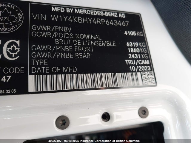 W1Y4KBHY4RP643467 Mercedes-Benz om654