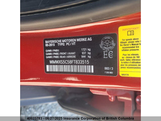 WMWXS5C58FT833515 Mini Hardtop