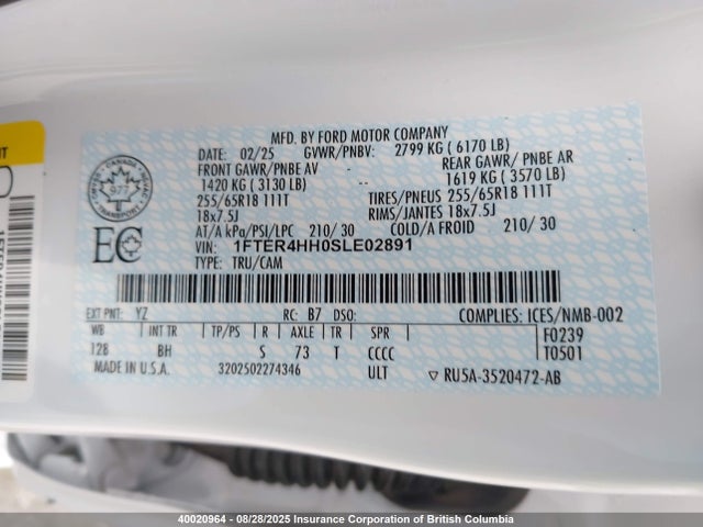 Ford ecoboost 2025 1FTER4HH0SLE02891 Image 9
