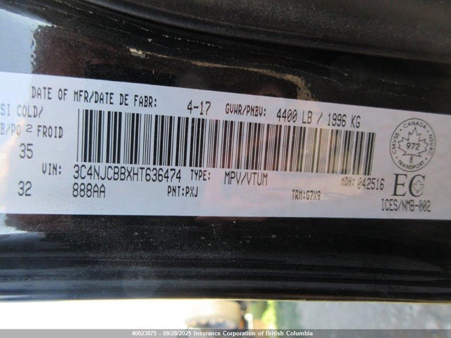 3C4NJCBBXHT636474 Jeep 2017