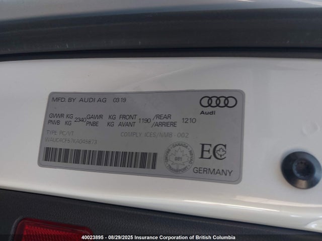WAUC4CF57KA045873 Audi S5