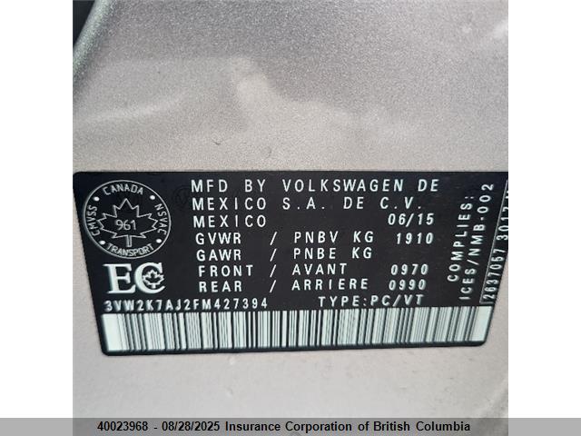 3VW2K7AJ2FM427394 Volkswagen Jetta