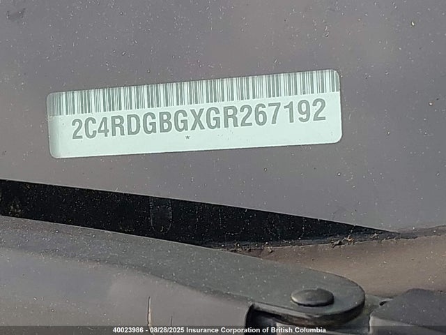 2C4RDGBGXGR267192 Dodge Grand Caravan