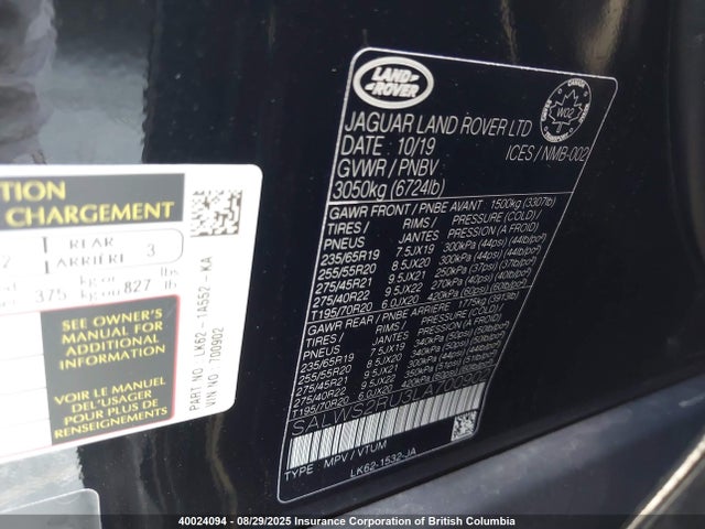 Land Rover aj20p6 2020 SALWS2RU3LA700902 Image 17