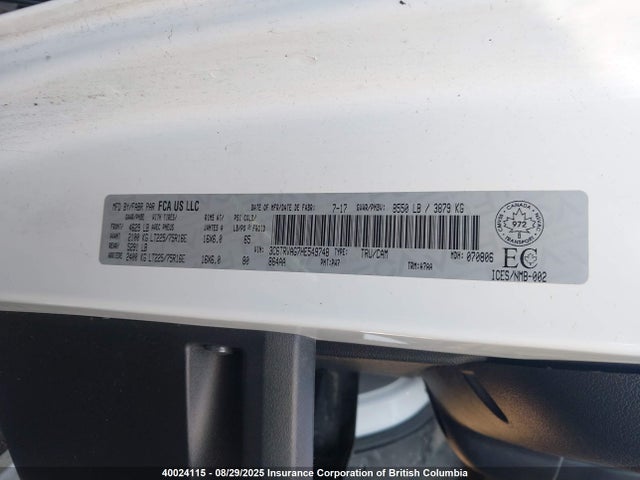 3C6TRVAG7HE549748 RAM Promaster 1500