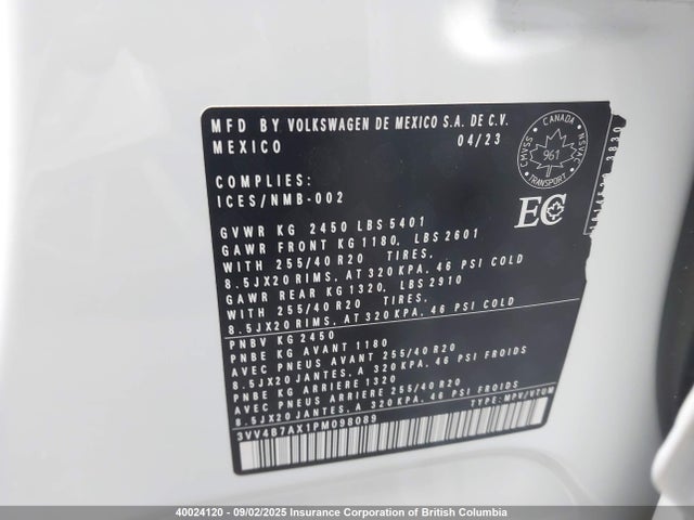 3VV4B7AX1PM098089 Volkswagen tsi
