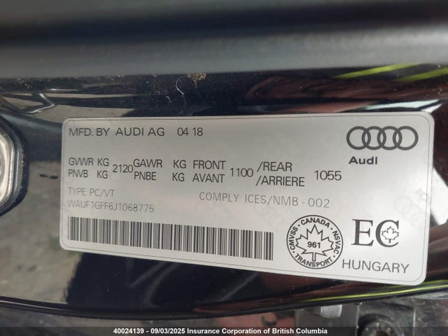 WAUF1GFF6J1068775 Audi S3