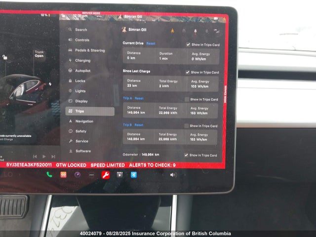 5YJ3E1EA3KF520011 Tesla MODEL 3