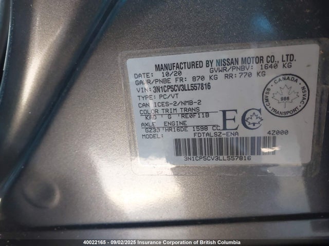 3N1CP5CV3LL557816 Nissan Kicks