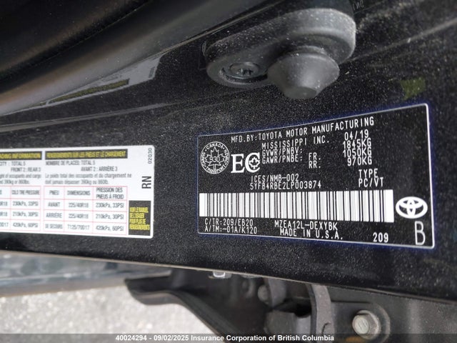 Toyota m20-fks 2020 5YFB4RBE2LP003874 Image 9