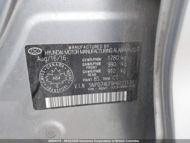 Hyundai 2017 2017 5NPD74LF9HH121130 Image 9