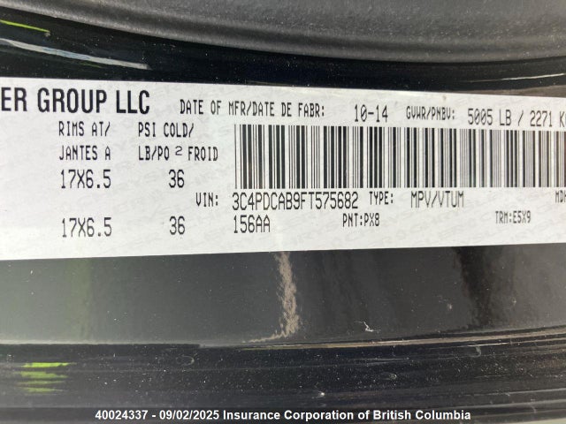 3C4PDCAB9FT575682 Dodge Journey