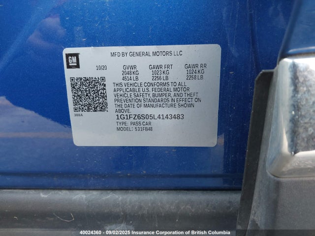 1G1FZ6S05L4143483 Chevrolet BOLT EV