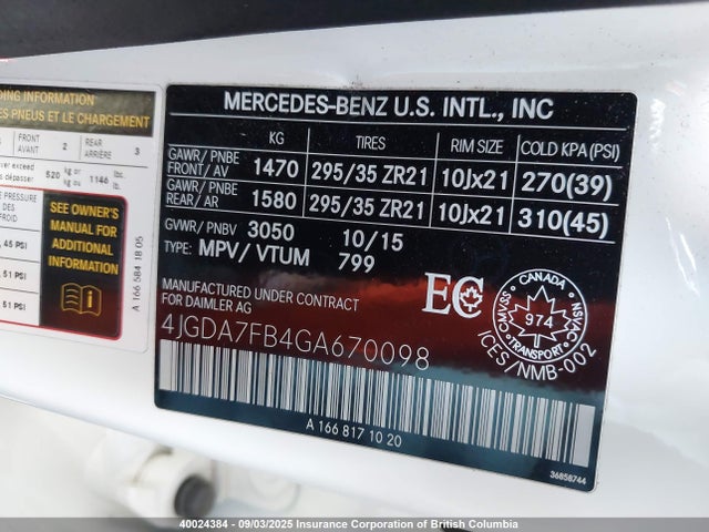 4JGDA7FB4GA670098 Mercedes-Benz m157