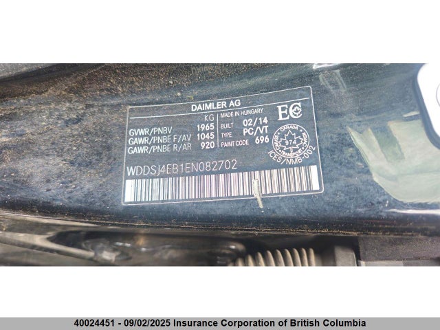 WDDSJ4EB1EN082702 Mercedes-Benz CLA-Class