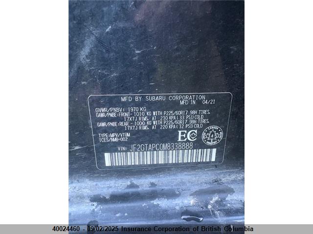 JF2GTAPC0M8338888 Subaru na