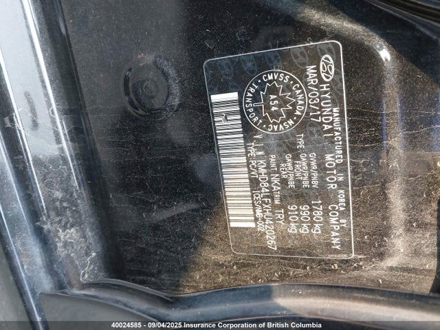 KMHD84LFXHU420267 Hyundai 2017