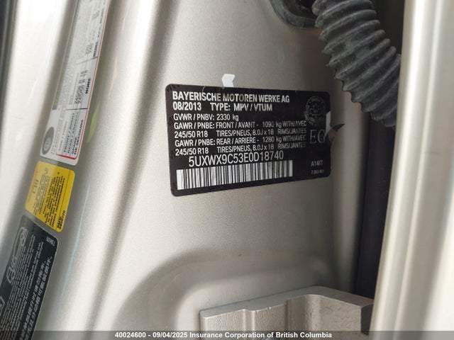 5UXWX9C53E0D18740 BMW X3