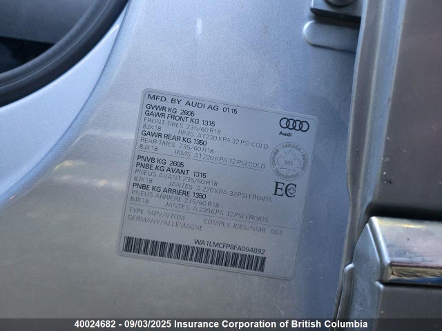 Audi 2.0t 2015 WA1LMCFP8FA094892 Image 7
