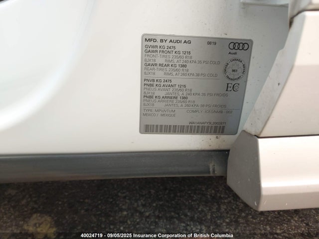 WA1ANAFY3L2002871 Audi Q5