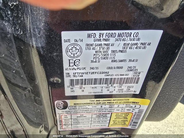 Ford 2014 2014 1FTFW1ET2EFC22092 Image 6