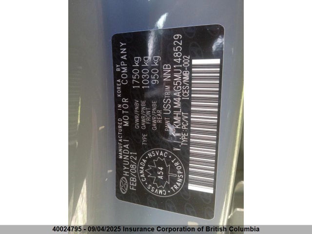 KMHLM4AG5MU148529 Hyundai mpi nu pe