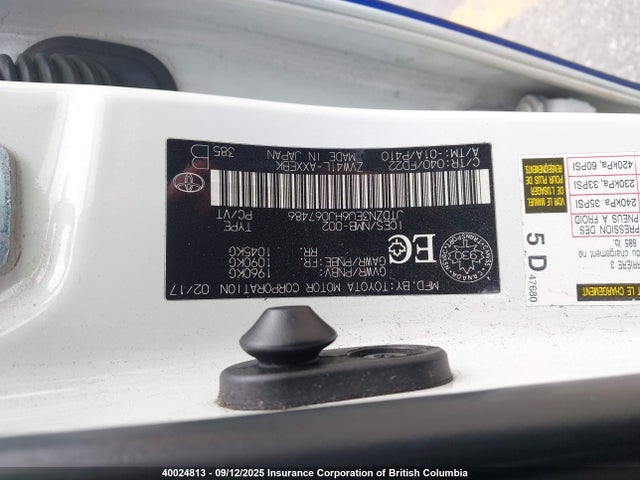 Toyota 2zr-fxe, 5jm 2017 JTDZN3EU6HJ067486 Image 9