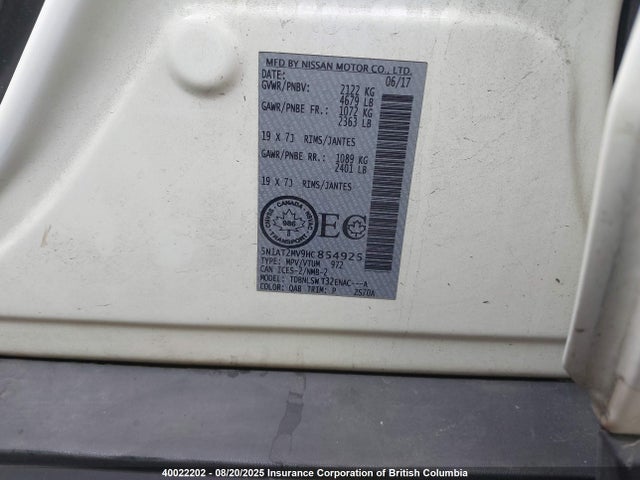 5N1AT2MV9HC854925 Nissan 2017