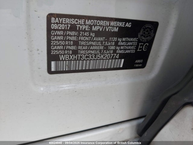 BMW 2018 2018 WBXHT3C33J5K20774 Image 9