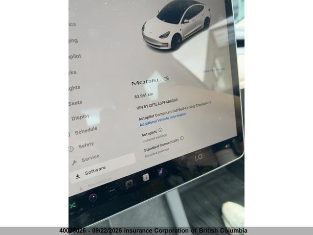 5YJ3E1EA3PF488393 Tesla MODEL 3