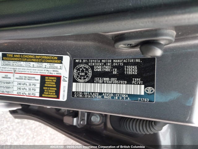 Toyota 2ar-fe 2015 4T1BF1FK6FU957929 Image 9