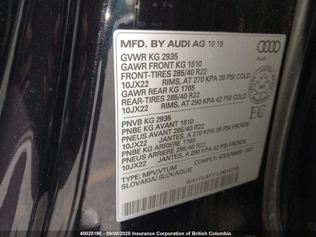 Audi Q8 2020 WA1FVAF11LD010755 Image 9
