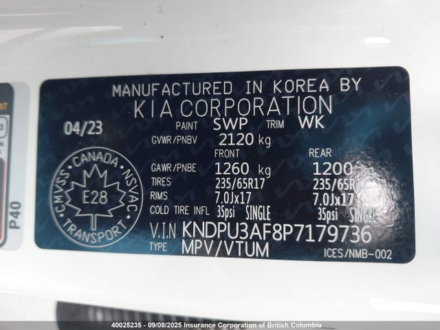KIA gdi theta iii 2023 KNDPU3AF8P7179736 Image 9
