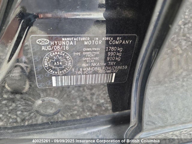 KMHD84LF0HU268659 Hyundai Elantra
