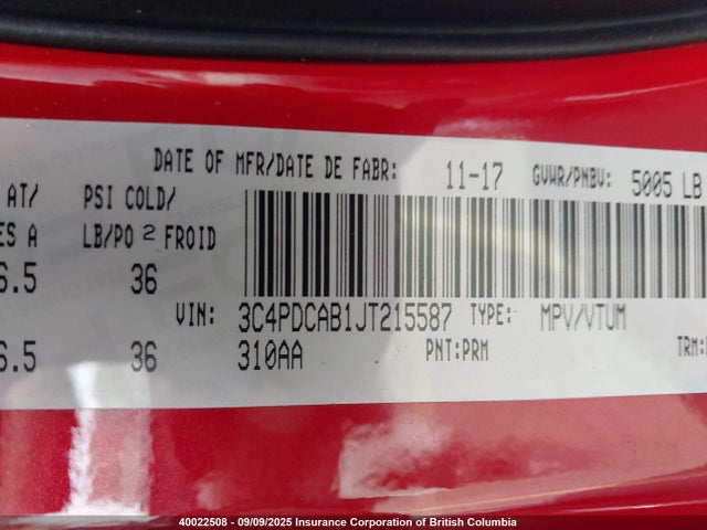 Dodge 2018 2018 3C4PDCAB1JT215587 Image 9