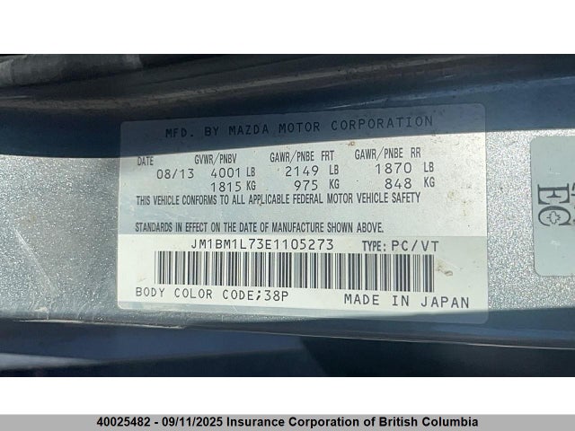 JM1BM1L73E1105273 Mazda pe