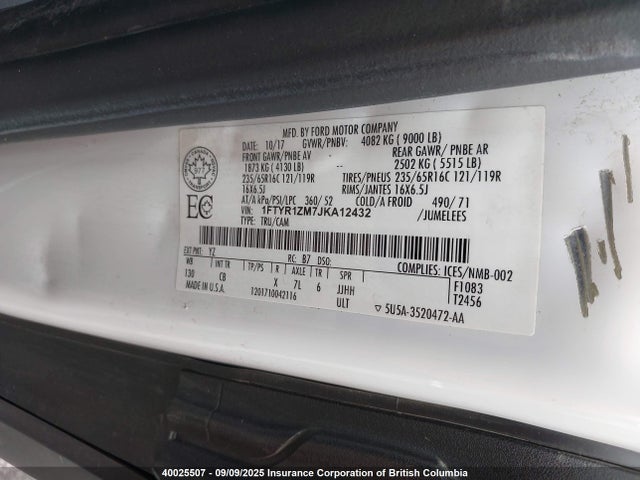 1FTYR1ZM7JKA12432 Ford 2018