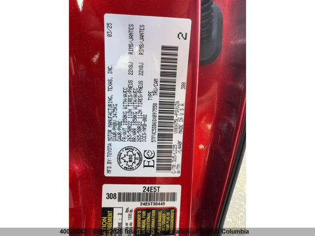 Toyota v35a-fts 2025 5TFVC5DB6SX097558 Image 7