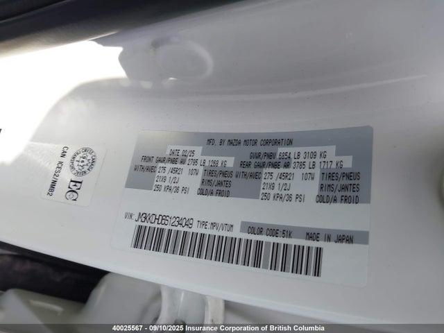Mazda h3 standard power 2025 JM3KKDHD6S1234049 Image 9