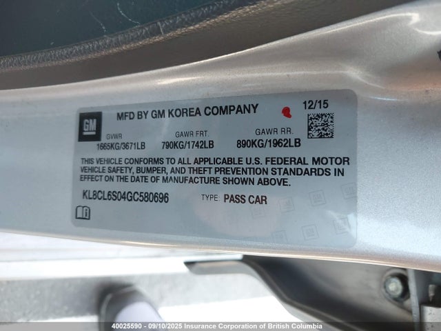 KL8CL6S04GC580696 Chevrolet eno - engine none