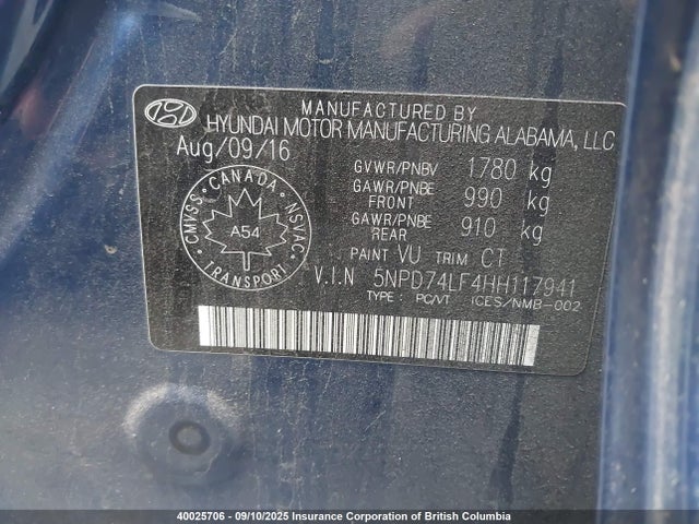 Hyundai 2017 2017 5NPD74LF4HH117941 Image 9