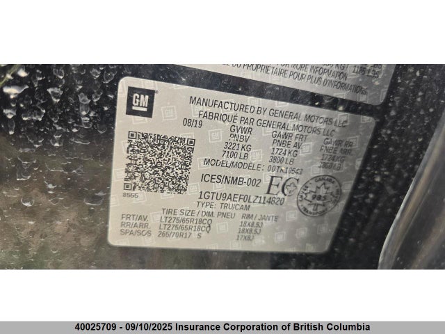 1GTU9AEF0LZ114820 GMC l82